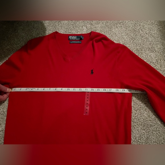 NWOT Ralph Lauren Polo Pony Pima Cotton V neck Sweater - Picture 5 of 8